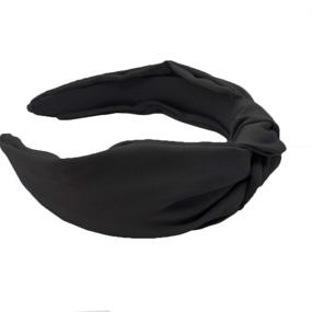 img 2 attached to 💁 Stylish Black Knotted Wide Headband: Elastic Hair Accessory for Women and Girls, Perfect for Yoga and Fashion