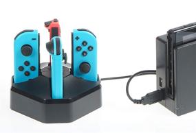 img 2 attached to 🎮 Black Charging Station Dock for 4 Nintendo Switch Joy-Con Controllers - 2.6ft Cable | AmazonBasics