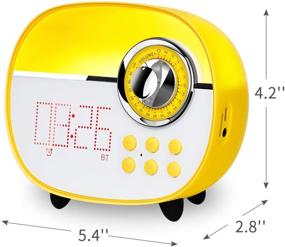 img 2 attached to 📻 LEMEGA CR1+ Портативное FM-радио с Bluetooth, громкой связью, будильником и часами, светодиодной подсветкой, автопоиском, встроенным аккумулятором - Желтый (мягкая резиновая краска)