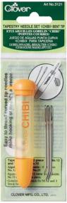 img 2 attached to 🧵 Chibi Bent Tip Beige Tapestry Needle Set: Clover 3121 - Enhance Your Stitching with Precision and Comfort