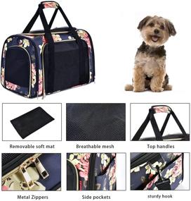 img 1 attached to 🐾 Large Size Dog and Cat Carrier - Breathable Mesh Pet Travel Carrier for Dogs and Cats with Washable Portable Mat, Detachable Shoulder Strap - SUPPETS