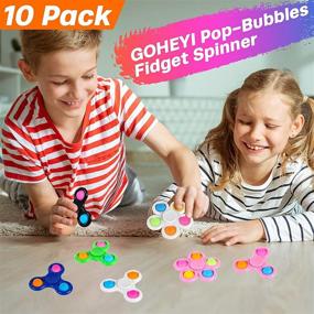 img 1 attached to 🎉 GOHEYI Игрушка-спиннер Pop Fidget 10 штук - Популярные Рождественские подарки на вечеринку для детей! Веселые сувениры и стандартная коллекция игрушек для снятия стресса.