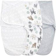 👶 aden + anais essentials easy wrap swaddle: 3 pack cotton knit baby wrap for newborns, sleep sack style, toile design - 0-3 months, small/medium size logo