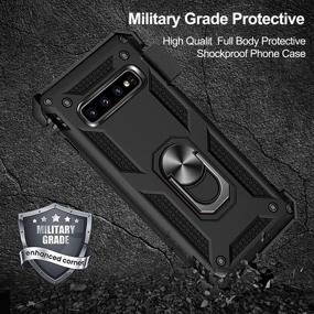 img 3 attached to 📱 Samsung Galaxy S10 Case with Belt Clip Holster Ring Holder – Military Grade Protection Cover with Magnetic Car Mount Compatibility (Black)