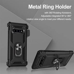 img 2 attached to 📱 Samsung Galaxy S10 Case with Belt Clip Holster Ring Holder – Military Grade Protection Cover with Magnetic Car Mount Compatibility (Black)