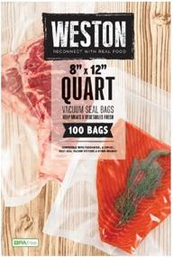 img 4 attached to 👜 Weston Vacuum Sealer Food Bags: Quart Size, 100 Count, 8x12 – Transparent and Durable