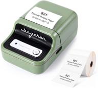 smart label maker b21 with labels tape mini portable wireless bluetooth label printer thermal inkless retail clothing jewelry labeler machine for home office business organization labeling (green) logo