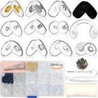 👓 eyeglass nose pads repair kit – silicone anti-slip with screwdriver for glasses & sunglasses | 230 pcs (120 pairs) | upgrade version – soft & comfortable logo