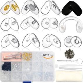 img 4 attached to 👓 Eyeglass Nose Pads Repair Kit – Silicone Anti-Slip with Screwdriver for Glasses & Sunglasses | 230 Pcs (120 Pairs) | Upgrade Version – Soft & Comfortable