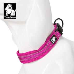 img 2 attached to 🐾 Premium Reflective TRUE LOVE Dog Collar with Duraflex Buckle - High Grade Nylon Webbing Design, No Choke Basic Collar by Truelove