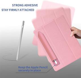 img 1 attached to 🖊️ YUOROS Pen Cover Case: Stick-On iPad Pencil Holder for Apple Pencil Gen 1 & 2, Stylus, and Surface Pen - 2 Pack (Pink/Black)