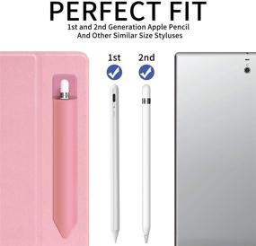 img 3 attached to 🖊️ YUOROS Pen Cover Case: Stick-On iPad Pencil Holder for Apple Pencil Gen 1 & 2, Stylus, and Surface Pen - 2 Pack (Pink/Black)