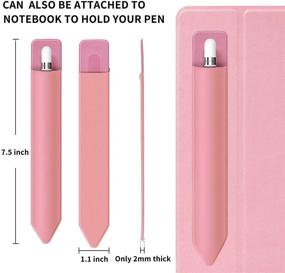 img 2 attached to 🖊️ YUOROS Pen Cover Case: Stick-On iPad Pencil Holder for Apple Pencil Gen 1 & 2, Stylus, and Surface Pen - 2 Pack (Pink/Black)