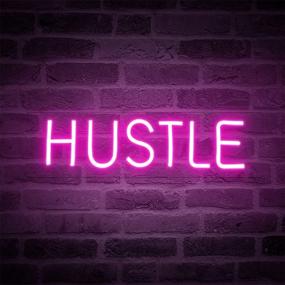 img 4 attached to Hustle Neon Sign For Wall Decor Большие светодиодные неоновые огни Праздничные украшения для спальни 19