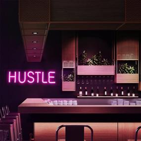 img 1 attached to Hustle Neon Sign For Wall Decor Большие светодиодные неоновые огни Праздничные украшения для спальни 19