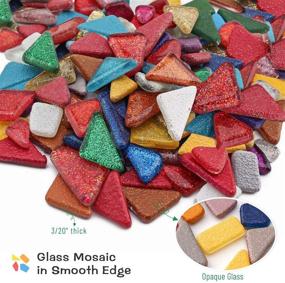 img 3 attached to Irregular Glass Mosaic Tiles, 2.2 Pounds/1kg Mosaic Tiles for Crafts 🎨 Bulk, Assorted Colors Mosaic Gems, Mosaic Pieces for Crafts - Buy in Bulk