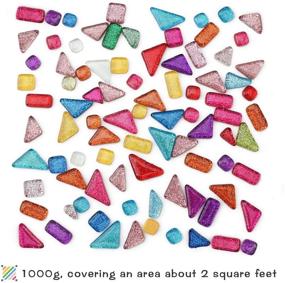 img 1 attached to Irregular Glass Mosaic Tiles, 2.2 Pounds/1kg Mosaic Tiles for Crafts 🎨 Bulk, Assorted Colors Mosaic Gems, Mosaic Pieces for Crafts - Buy in Bulk