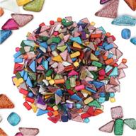 irregular glass mosaic tiles, 2.2 pounds/1kg mosaic tiles for crafts 🎨 bulk, assorted colors mosaic gems, mosaic pieces for crafts - buy in bulk logo