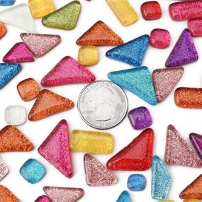 img 2 attached to Irregular Glass Mosaic Tiles, 2.2 Pounds/1kg Mosaic Tiles for Crafts 🎨 Bulk, Assorted Colors Mosaic Gems, Mosaic Pieces for Crafts - Buy in Bulk