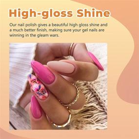 img 1 attached to 🌸 Gershion UV Gel Nail Polish Set - Pink Nude Yellow Glitter Colors - Includes 10Pcs Nail Remover Wraps - 7.5ML Soak off Nail Polish H28