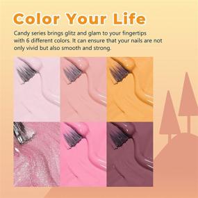 img 3 attached to 🌸 Gershion UV Gel Nail Polish Set - Pink Nude Yellow Glitter Colors - Includes 10Pcs Nail Remover Wraps - 7.5ML Soak off Nail Polish H28