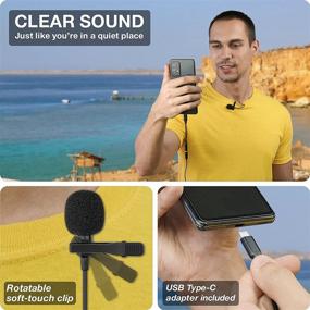 img 1 attached to 🎙️ Pro-Grade Lavalier Lapel Microphone: USB-C Adapter, Clip-on Lav Mic for YouTube, Podcasts, Interviews, Vlogs, ASMR, Dictation