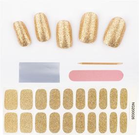 img 4 attached to Neenoxtub Gel Nail Strips - Long-Lasting Waterproof Semi Cured-Gel Nail Polish (20 Stickers) in Gold Color