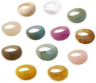 💍 colorful resin rings - stylish and stackable vintage jewelry for parties and gifts (size 6-8) logo