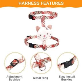 img 2 attached to 🐱 Escape Proof Cat Harness and Leash Set - Adjustable and Breathable Pet Harness for Walking, Suitable for Kitten, Small Dogs, Bunny, Guinea Pig, Rabbit - Lightweight, Easy Control, Hair-Free