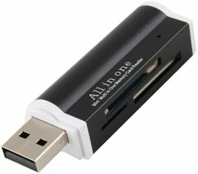 img 2 attached to 📸 VizGiz 2 Pack Aluminum USB 2.0 Mini Multi-in-One Memory Card Reader Writer Adapter - Micro SD/M2/SDHC/DV/MS/Micro SD & More