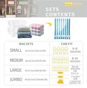 img 3 attached to 🛀 Space-Saving Solution: VMSTR Jumbo Vacuum Storage Bags - Extra Strong, 39x31, for Clothes, Blankets, Pillows