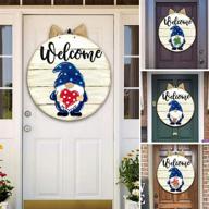 🚪 peky gnome door decor hanging with interchangeable holiday pieces for front door porch - perfect handmade housewarming gift (b) логотип