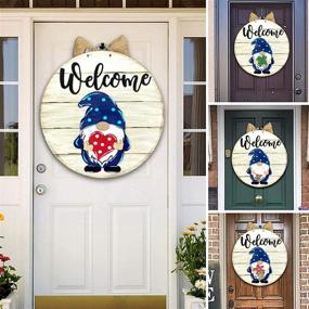 img 4 attached to 🚪 Peky Gnome Door Decor Hanging with Interchangeable Holiday Pieces for Front Door Porch - Perfect Handmade Housewarming Gift (B)