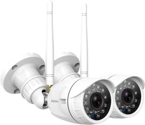 img 4 attached to Septekon S40 Охранная камера на улицу - 1080P WiFi Слежение с IP66 Влагозащитой, Ночным Видением, Обнаружением Движения, Удаленным Доступом - Совместима с Alexa (2 шт.)