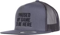 🎮 gamer humor joke hat cap - pausing my game to join you, funny video game inspired gift for men and women logo