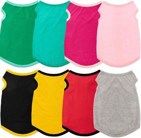 img 4 attached to 🐶 Breathable Small Dog Shirts – Set of 8 Pure Color Pet T-Shirts, Cute Puppy Vest Clothes, Ideal Christmas & New Year's Holiday Outfit for Pet Dog (Size: S)