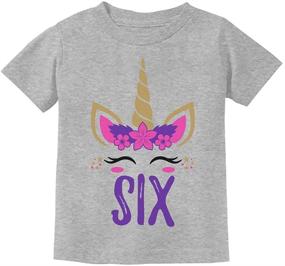 img 4 attached to 🦄 Unicorn Birthday Surprise: Fun Gift Idea for 6 Year Old Girls - Unicorn 6th Birthday Youth Kids T-Shirt