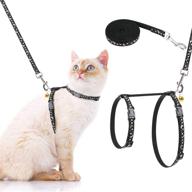 🐱 pawchie cat harness and leash set - adjustable escape proof h-shaped safety strap with golden moon and star pattern, glow-in-the-dark, for outdoor walking of pet cats logo