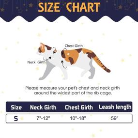 img 3 attached to 🐱 PAWCHIE Cat Harness and Leash Set - Adjustable Escape Proof H-Shaped Safety Strap with Golden Moon and Star Pattern, Glow-in-the-Dark, for Outdoor Walking of Pet Cats