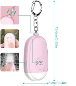 img 1 attached to 🚨 NEREIDS NET 2 Pack High-Decibel Personal Alarm, USB Rechargeable Safety Siren Keychain - LED Light Emergency Device for Seniors, Women, Children (Black & Pink)