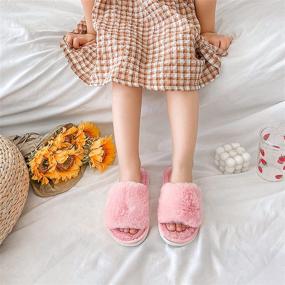 img 3 attached to 👟 Cozy Girls' Fluffy Indoor Outdoor Slippers with Boys' Shoes Design