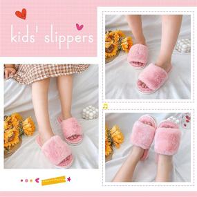 img 2 attached to 👟 Cozy Girls' Fluffy Indoor Outdoor Slippers with Boys' Shoes Design