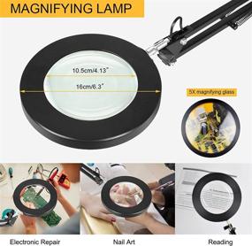 img 2 attached to 🔍 Versatile Magnifying Lamps: Adjustable Swing Arm Lamp with Light and Stand for Home Office, Hobby Craft and Repair