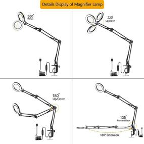 img 1 attached to 🔍 Versatile Magnifying Lamps: Adjustable Swing Arm Lamp with Light and Stand for Home Office, Hobby Craft and Repair