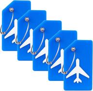 5 pack silicone luggage tag baggage handbag school bag suitcase instrument tag label by gostwo（blue） logo