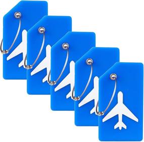 img 4 attached to 5 Pack Silicone Luggage Tag Baggage Handbag School Bag Suitcase Instrument Tag Label By Gostwo（Blue）