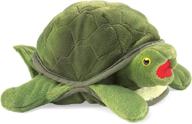 🐢 folkmanis baby turtle hand puppet - enhance imaginative playtime with this adorable puppet logo