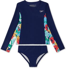 img 2 attached to 👙 Ultimate Sun Protection: Speedo Girl's UV Swim Shirt Long Sleeve Rashguard Set for Unmatched Comfort