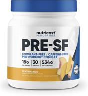 nutricost stim-free pre-workout: peach mango flavor, 30 servings - non-gmo, gluten free for optimal fitness performance logo