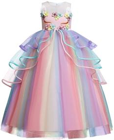 img 1 attached to 🦄 Enchanting TTYAOVO Girls Unicorn Party Princess Girls' Clothing: Dress in Style for Magical Celebrations!